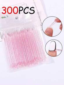 300/100/50/10Pcs Orange Wood Stick For Cuticle Pusher & Nail Cleaning, Suitable For Nail Salons & Diy Nail Art - 粉色 - 查看 12