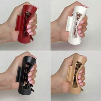 Pinza de pelo cuadrada hueca de silicona suave de 10 cm, adecuada para cabello grueso, pinza de pelo mate, accesorio de pelo, clip de pelo para vacaciones, accesorio de pelo elegante para mujer