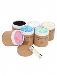 200 Pieces Colorful Bamboo Cleaning Swabs (In Kraft Paper Packaging), Cleaning Buds, Material, Suitable For Ear Cleaning And Makeup - Multicolor - View 2