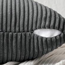1/2 piezas Juego de Fundas de Cojín, Gris Oscuro Geométrico Quatrefoil Patrón Rayado de Pana, Cojín Bohemio para Sofá, Funda Decorativa para Cojín, Cojín para Sofá, Oficina, Sala de Estar - Gris Oscuro - Ver 4