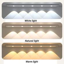 1 Stück LED Bewegungssensor Unterschrankleuchte, Körpersensorlicht, LED Bewegungssensorlicht, Dekorationsleuchte, LED Schranklicht, ultradünne Smart-Küchenarbeitsplatte Lampe, drei Farbtemperaturen, selbstklebend, für Beleuchtung in Küche, Schlafzimmer, Schrank, Kleiderschrank, Treppe, Flur, Muss-haben Heimzubehör für Küche, Schlafzimmer und Kleiderschrank, 200mAh, 350mAh