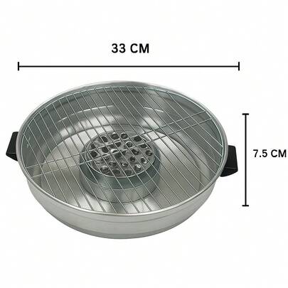 Asador Fugitivo Portátil para Estufa de Gas  Parrilla de Acero Inoxidable 33 cm.  Diseñado para usarse sobre estufas de gas