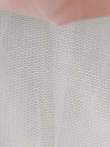 0-2岁女婴蕾丝泡泡袖迷你连衣裙，白色洗礼服，适合派对穿着 - 粉色 - 查看 8