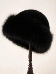 A New Winter Furry Hat For Women In Autumn, Winter, Europe, America, And South Korea. Warm Hat With Fashionable Solid Color, Small Face, Versatile, Mongolian Hat, Thickened Autumn Decor - Straw Hat - View 7