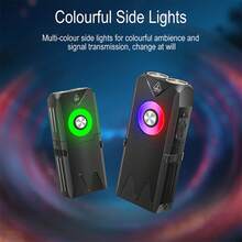1pc Bright Keychain Flashlight, Mini Rechargeable EDC Emergency Light, Portable Multi-Color Light Source With Clip - Black - View 7