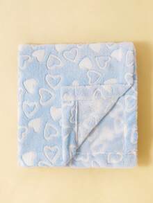 Heart Pattern Baby Swaddling Blanket Love Valentine - Blue and White - View 5