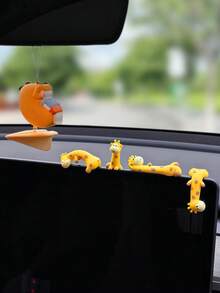 1pc Car Ornament - Cute And Soothing Giraffe Dashboard Screen Doll Rearview Mirror Display Decor, Adorable Interior Car Decoration - one-size - View 10