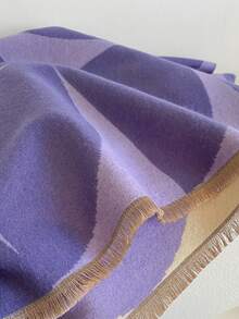 1pc Women's Geometric Floral Jacquard Color Block Faux Cashmere Warm Scarf, Elegant Aristocratic Style Scarf Shawl For Autumn/Winter, Suitable For Daily Matching, Dates, Gatherings, Parties, Outdoor Activities, Commuting