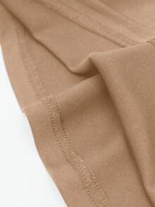 Elegant Black Fish-Tail Skirt Features A High-Waisted Design With Ruffled Edges At The Hem. It Is Machine-Washable And Is Perfect For Autumn Events - Khaki - View 7