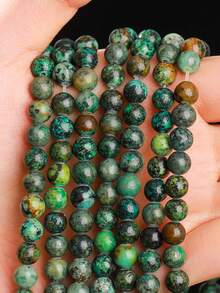 15 Inch 4/6/8/10/12mm Natural Stone Round Beads, Turquoise/White Turquoise/Blue Turquoise, Protective Energy/Prosperity/Chakra Healing Stones, For DIY Jewelry Making/Bracelets/Necklaces And Craft Accessories