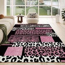 1pc Retro Pink Leopard Print Area Rugs For Living Room, Floor Carpet For Bedroom, Carpets Home Decor Rugs, Homestay Hotel, Non-Slip Machine Washable Carpet, Home Decor Room Decor - 樣式 1 - 查看 3