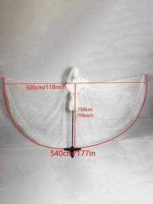 1pc Bride Shawl Halloween Party Cloak Ghost Bride Shawl Witch Vampire Cosplay Game Hooded Cape Horror Party Festival Costume Props Ideal Choice(300*150cm/118*59in)