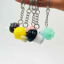 Cute Mini Bubble Tea Keychains, Creative Simulated Beverage Pendants, Unique Bag Decorations And Small Gifts