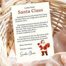 1pc Interesting Gift: Santa Claus Letter Christmas Greeting Card, Suitable For Friends And Family, Christmas Surprise Gift, Carrying Messages Of Happiness And Joy From The North Pole