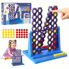 4 Win Board Game, 4 Wins In A Row Game, Spin 4 Wins, 2 Player 4 Wins Strategy Game With Spin Function, Educational Toy Gift, Board Game - Multicolor - View 6