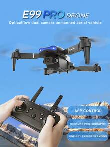 CASRRA The High-Definition Dual-Camera Foldable Quadcopter Drone E99 Features Optical Flow Hovering Function, Is Equipped With A Large-Capacity Battery, And Is Easy To Operate. It Is An Entry-Level Remote-Controlled Drone And An Excellent Gift For Birthdays, Christmas, Thanksgiving, And Halloween.