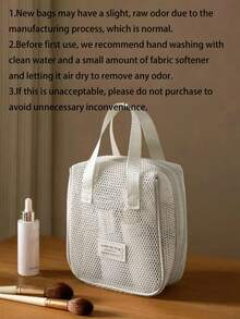 便携式透明网袋，沙滩包，旅行洗漱包，收纳袋，泳衣包，游泳沙滩旅行洗漱包，化妆包，化妆品收纳包，手提包，度假包，夏季度假必备，旅行必备，旅行配件，返校季，圣诞礼物，女士礼物，旅行必备，抽绳游泳洗漱包，旅行收纳桶袋 - 彩色 - 查看 5