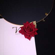 1pc French Artificial Rose Boutonniere, White, Burgundy, Red Rose Flower For Groom Wedding, Party Brooch Valentine's Day Accessories