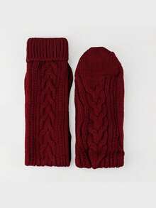 1双加厚针织麻花过膝袜，保暖休闲，日常穿着舒适。 - 彩色 - 查看 9