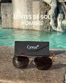 ¡RecomendadoCyxus Lentes de Sol Hombre, Gafas Polarizadas Protección UV 400 para Hombres y Mujeres, Estilo de Moda para Playa, Conducción y Actividades al Aaire Libre¡Top de Temporada - 00-Marco Dorada Lentes Marrón 1021 - Ver 7
