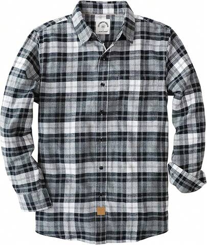 Flannel Shirt For Men 100% Cotton Mens Flannel Shirts Long Sleeve Plaid Soft Casual Button Down Shirt Men