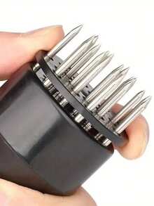 1PC Heavy Duty Meat Tenderizer Needle With 21 Sharp Needles - Stainless Steel Piercing Tips Suitable For Steak, Chicken, Pork, Beef - Efficient Tool For Home And Professional Kitchens - Easy To Clean Design, Stylish Handle, Durable Material, Stainless Steel Steak Meat Tenderizer With Perforating Needles