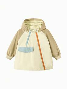 mini bala 男童柔软仿皮连帽衫防风柔软舒适时尚户外上衣 - 卡其 - 查看 4