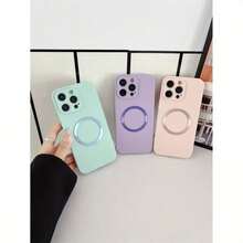 Weiche TPU Einfarbige Magnetische Handyhülle, kompatibel mit Apple 11/11pro/11promax/12/12pro/12promax/13/13pro/13promax/14pro/14/14plus/14pro/14promax/15/15pro/15promax/15plus/16/16plus/16promax/16pro, OPPO/Redmi/Galaxy und andere Serien