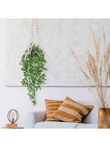 1/2/20 cây treo nhân tạo Cây treo giả Cây xanh trong chậu Cây bạch đàn giả, Cây leo Mandala trong chậu cho phòng trong nhà ngoài trời Trang trí kệ - xanh quân đội - Xem 7