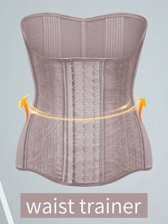 1PC Ladies' Double-Layer Mesh Waist Cincher Corset With Snap Buttons For Figure Shaping