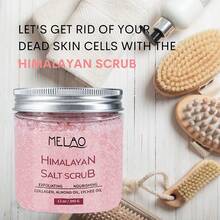 MELAO Himalayan Salt Scrub - Exfoliating Body Scrub For Smoother Skin, Natural Detox, Anti-Aging Benefits - Infused With Essential Oils And Minerals