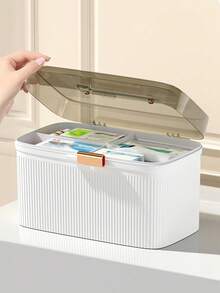 Hộp đựng thuốc nhiều tầng cho gia đình/ký túc xá, hộp sắp xếp thuốc sơ cứu, hộp đựng thuốc nhỏ gọn dung tích lớn có vách ngăn, bộ dụng cụ sơ cứu đa chức năng đầy đủ vật tư y tế. - trắng - Xem 5