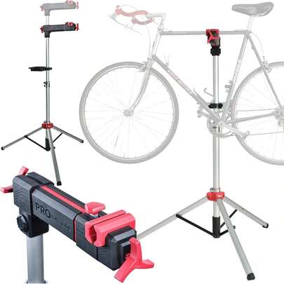 PRO BIKE Adjustable Bike Repair Stand Stable Metal Workstand For Home & Road Use
