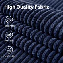 MAXYOYO L-Shaped Modular Sofa With Convertible Left/Right Ottoman,Cloud-Textured Tufted Cushions,Four Combinations,Sofa In A Box,No Assembly Required - Màu xanh hải quân - Xem 7