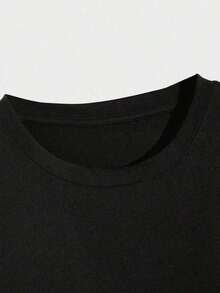 Men's Funny Beer Prints Valentine's Day Shirt, 1 Piece 220gsm Round Neck Casual Heavy Pure Cotton--Shirt - màu đen - Xem 4