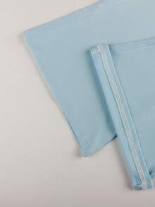 两件套春季性感印花拉链外套和裤子套装，假日装扮 - 藍色 - 查看 5