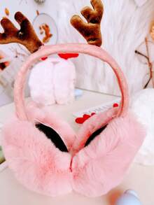 1 pièce Protège-oreilles de Noël en forme de bois de cerf pour femmes - Élégante casquette pliable rouge, fabriquée en tissu mélangé de haute qualité, assurant la chaleur et le confort. Un accessoire anti-froid pour l'hiver qui ne nécessite pas d'alimentation électrique, conçu spécialement pour les saisons froides et convenant à diverses activités extérieures.