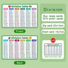 2 piezas Tarjetas didácticas de multiplicación y división para escuela primaria con tablas de suma y resta para aprendizaje temprano de matemáticas, herramienta educativa para práctica de aritmética oral - Multicolor - Ver 7