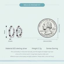 WOSTU 1 Pair 925 Sterling Silver Earrings With Black Zirconia And Agate, Iris Flower Retro Style Clip-On Earrings, Suitable For Women, Party Jewelry Gift - Silver - View 6