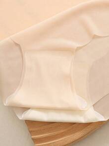 5 Pieces Women's Ice Silk Bikini Panties - Ultra-Thin And Seamless Lingerie For Everyday And Special Occasions, Soft Pastels And Neutrals - Elegant Everyday And Formal Wear, Versatile Lingerie, Minimalist Design, Lightweight Material, A Must-Have For Fashionable Women, Random Colors - 混合色 - 查看 6