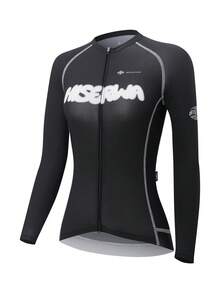 HISERWA (Passform-Stil) Damen Hochelastisches Radtrikot - Langarm Reißverschluss-Stil, atmungsaktiv und schnelltrocknend, geeignet für Straßenradfahren und Mountainbiking, sportliches Design, Radfahrzubehör