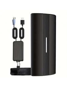 Antena de TV digital 4K Ultra HD mejorada en 2025, amplificador de señal con alimentación USB, tecnología de circuito integrado inteligente, compatible con televisores inteligentes y antiguos, compatible con 8K, HDTV 1080p, sin necesidad de batería