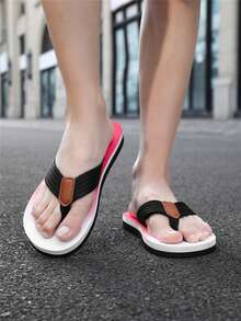 Men's Fashionable Casual Comfortable Lightweight Flip Flops, Versatile Beach Slippers For Summer