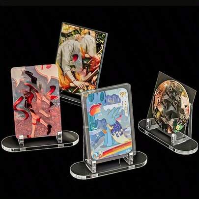 2/4/6/8/10 Pcs Clear Acrylic Display Stands, For Collectibles, Transparent Badge Holders, Commemorative Coin Holders, Pendant Display Cases, For Merchandise And Trophies, Phone Holders, Business Card Display Slots