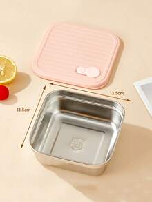 1 قطعة صندوق غداء من الفولاذ المقاوم للصدأ 304 بسعة 600 مل/650 مل مع غطاء، حاوية تخزين طعام سلطة الفواكه محمولة، صندوق بنتو كبير السعة محكم الإغلاق ومقاوم للتسرب، قابل للتكديس، صندوق تخزين طعام للثلاجة، آمن للغسالة الآلية، مناسب لاستخدام الطلاب والبالغين في المدرسة والمكتب والتخييم والنزهات والسفر
