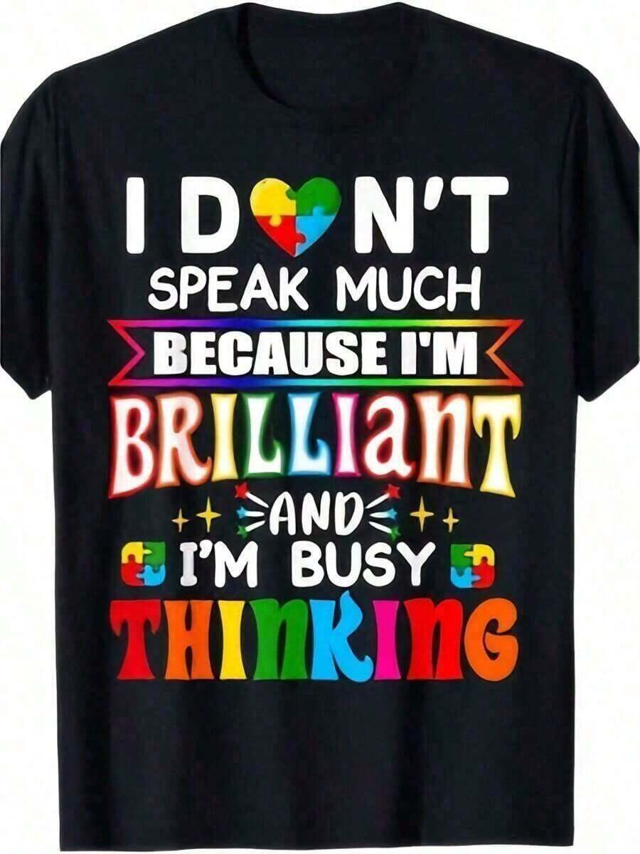 2025 Halloween Autism Pride, Colorful I Don't Speak Much Autism Awareness T-Shirt For Youngsters - 100% Cotton, Crew Neck, Short Sleeve Girls Halloween,Kids Halloween,Kids Boys Clothing,Graphic Tees Boys,Boys Graphic Tees,Sad Boyz Junior,Toddler Girl Shirts,Kids Halloween,Little Boy Clothes,Sad Boyz Junior,Tween Boy Shirts,Baby Tees Women,Mom And Daughter Matching - 黑色 - 查看 1