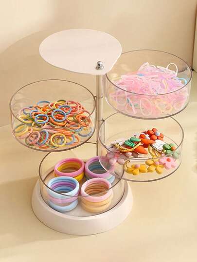 1 st förvaringslåda för håraccessoarer för barn, roterande hårspännen för baby, pannband, hårbandsorganisatör för små flickor