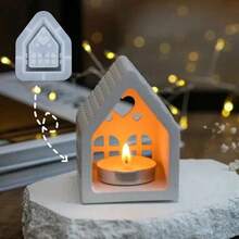 DIY rășină mucegai gol inimă casă decor lumânare suport mucegai acasă decorare piedestal picurare lipici ipsos gol inimă atmosferă silicon mucegai