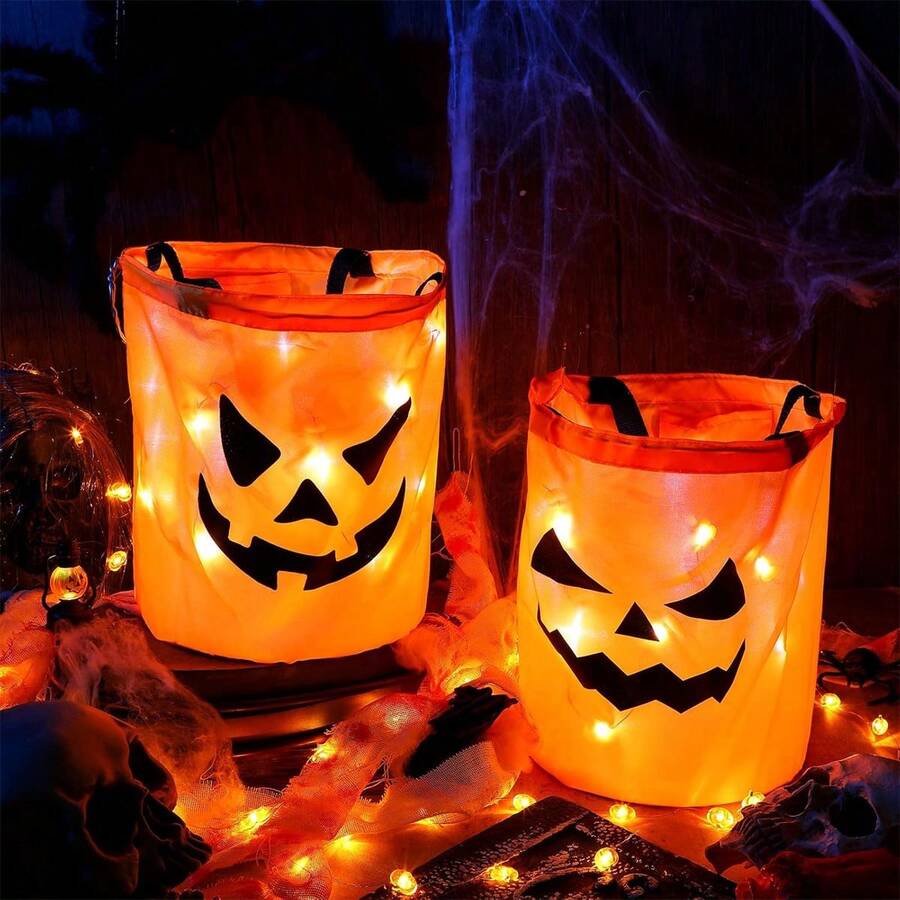 NetHong Pumpkin Bags Halloween Bucket For Sweets Glowing-In-The-Dark Trick Or-Treating - Pumpkin Bag - View 1