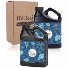 100克/400克高品质UV树脂 - 3.53盎司/14.11盎司晶莹剔透的UV树脂，适用于珠宝制作、DIY工艺品 - 快速固化、高光泽、无气泡 | 非常适合浇铸、涂层和艺术项目 - 淺藍色 - 查看 12